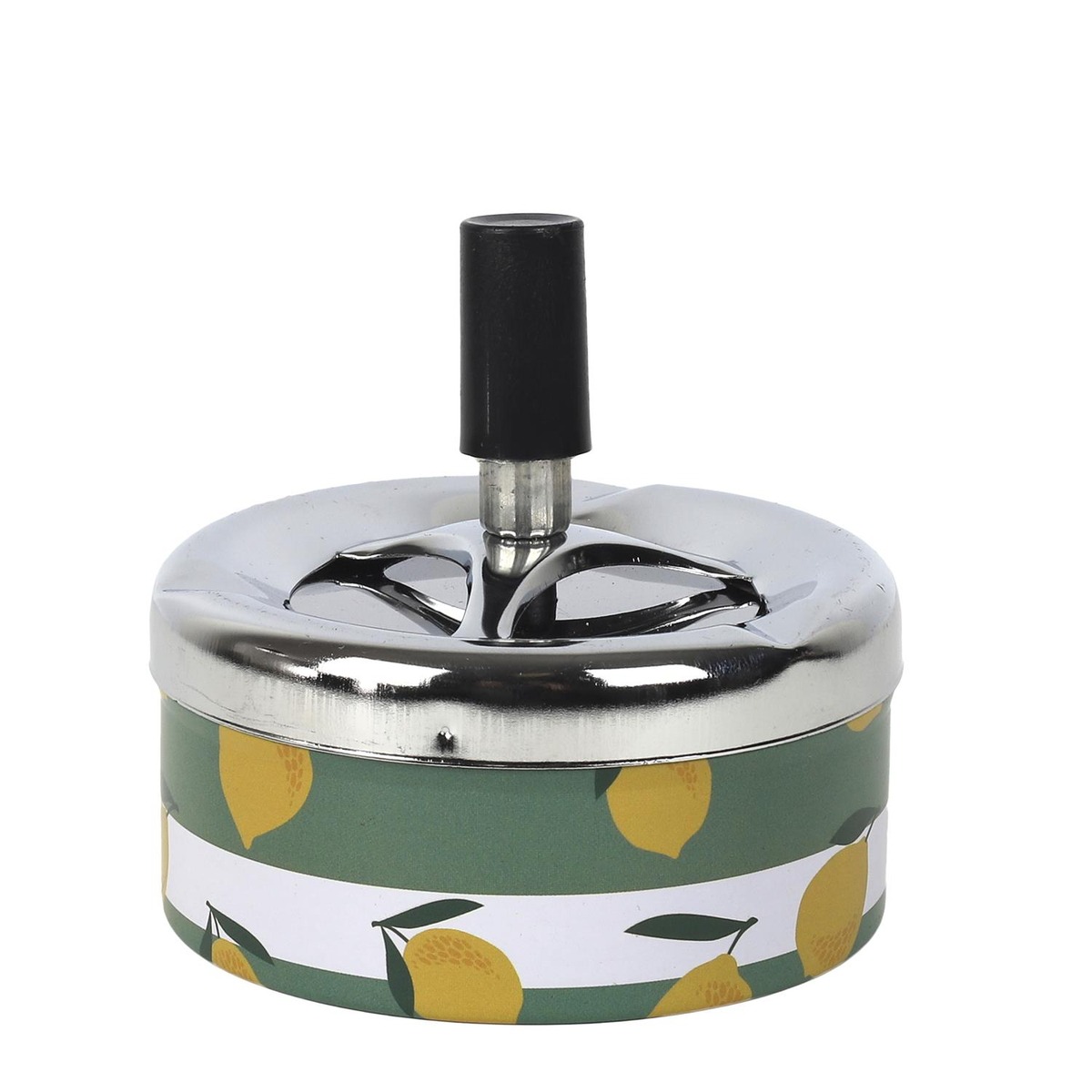 Cendrier Poussoir métal Gritas - Rayures Citron