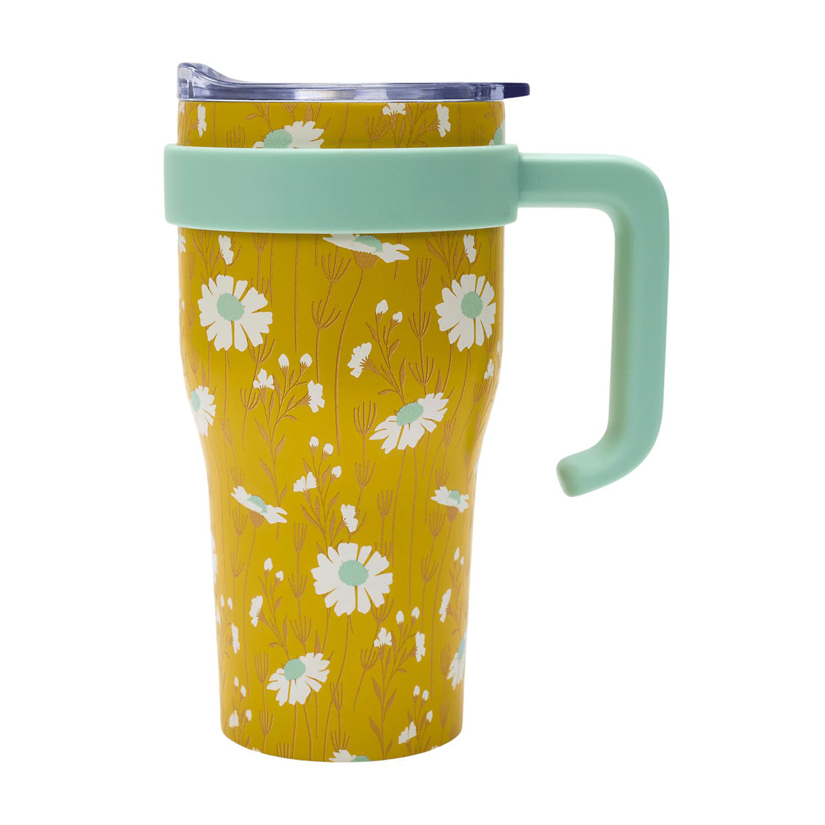Mug de transport Bamalye Fleurs Jaune et Vert 60CL