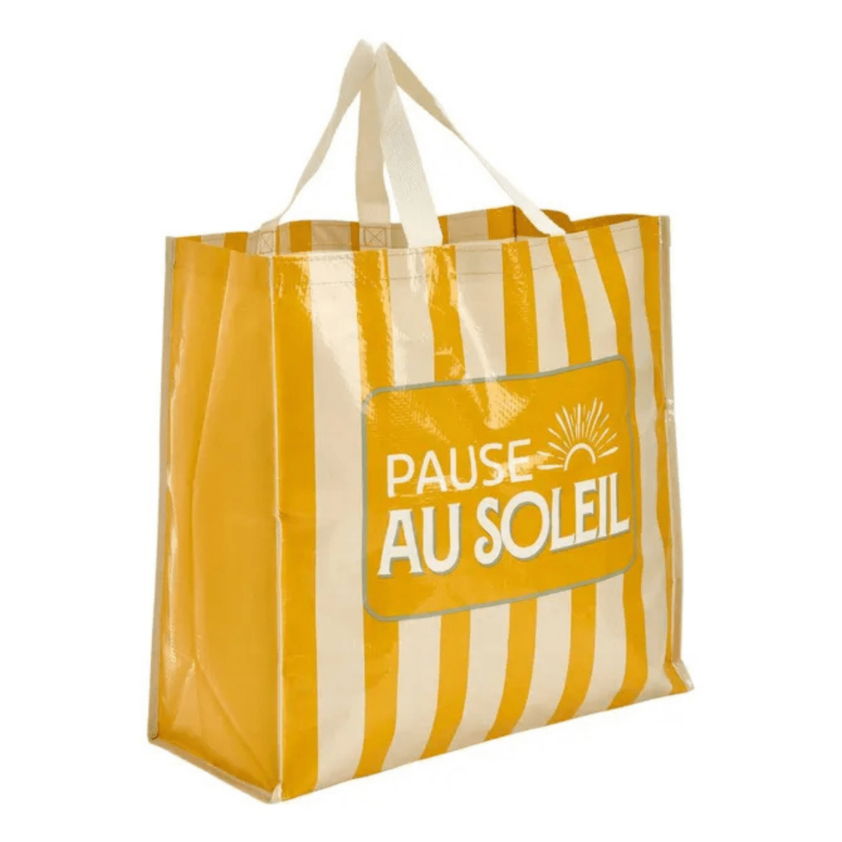 Sac de courses Shopping imperméable Vakas Rayures jaune