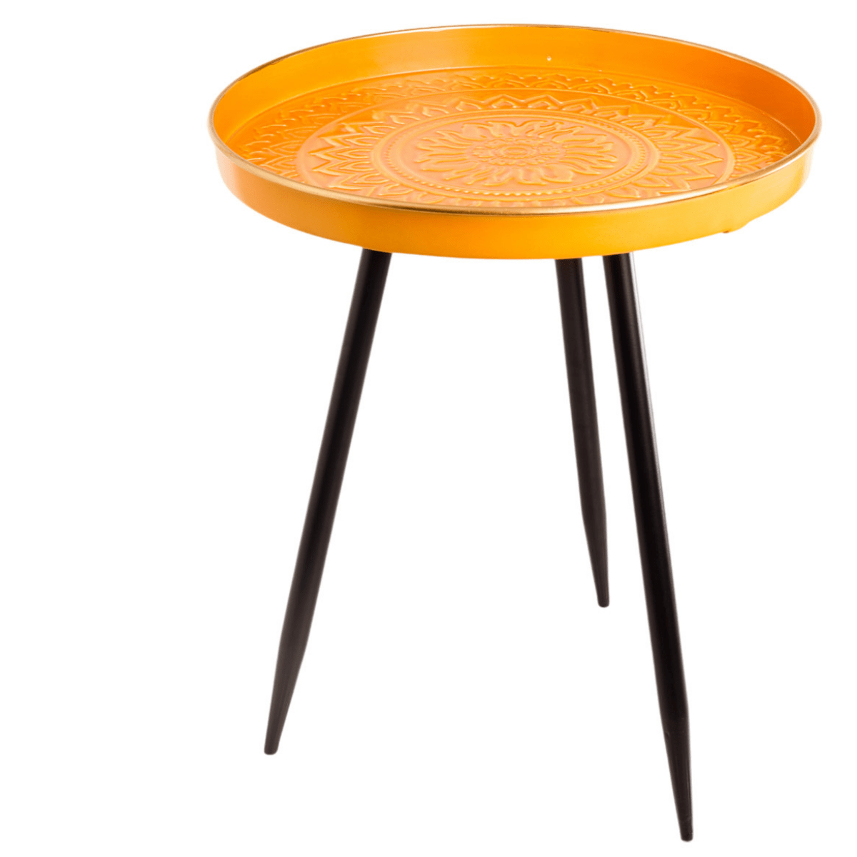 Table Basse ronde métal Maraki Jaune D30cm