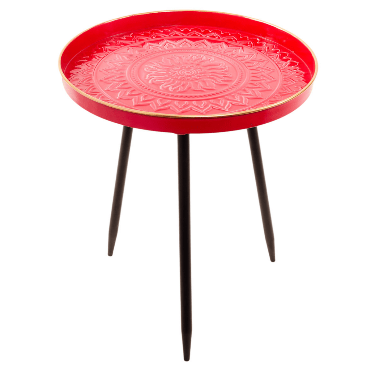 Table Basse ronde métal Maraki Rouge D41cm