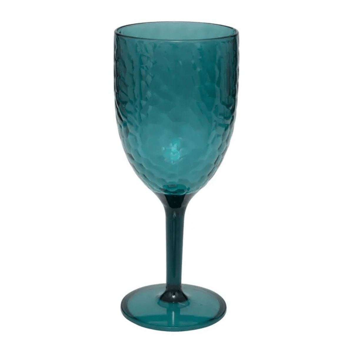 Verre à pied plastique martelé Gazouna Bleu