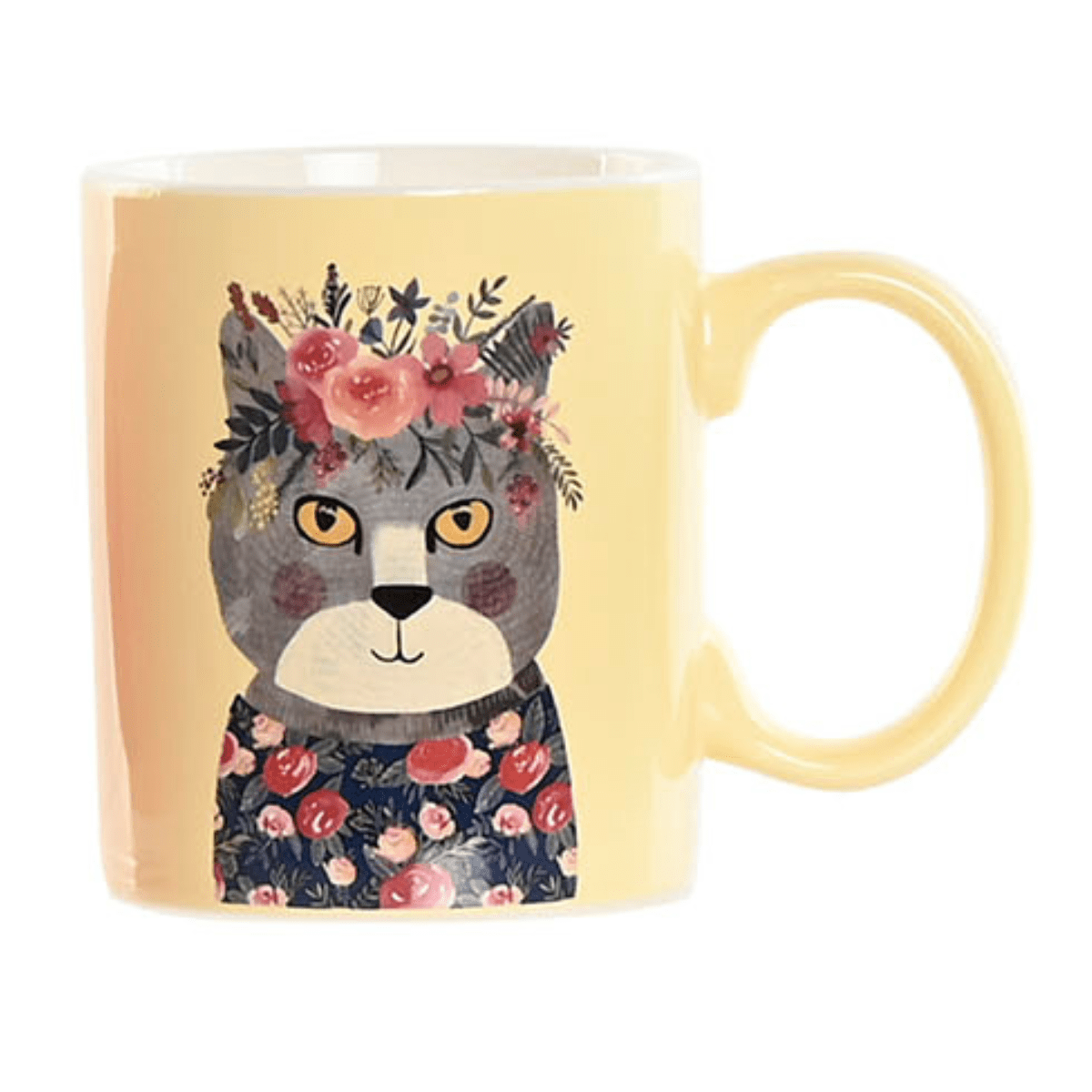Mug porcelaine Chat - Mimine Jaune 36CL