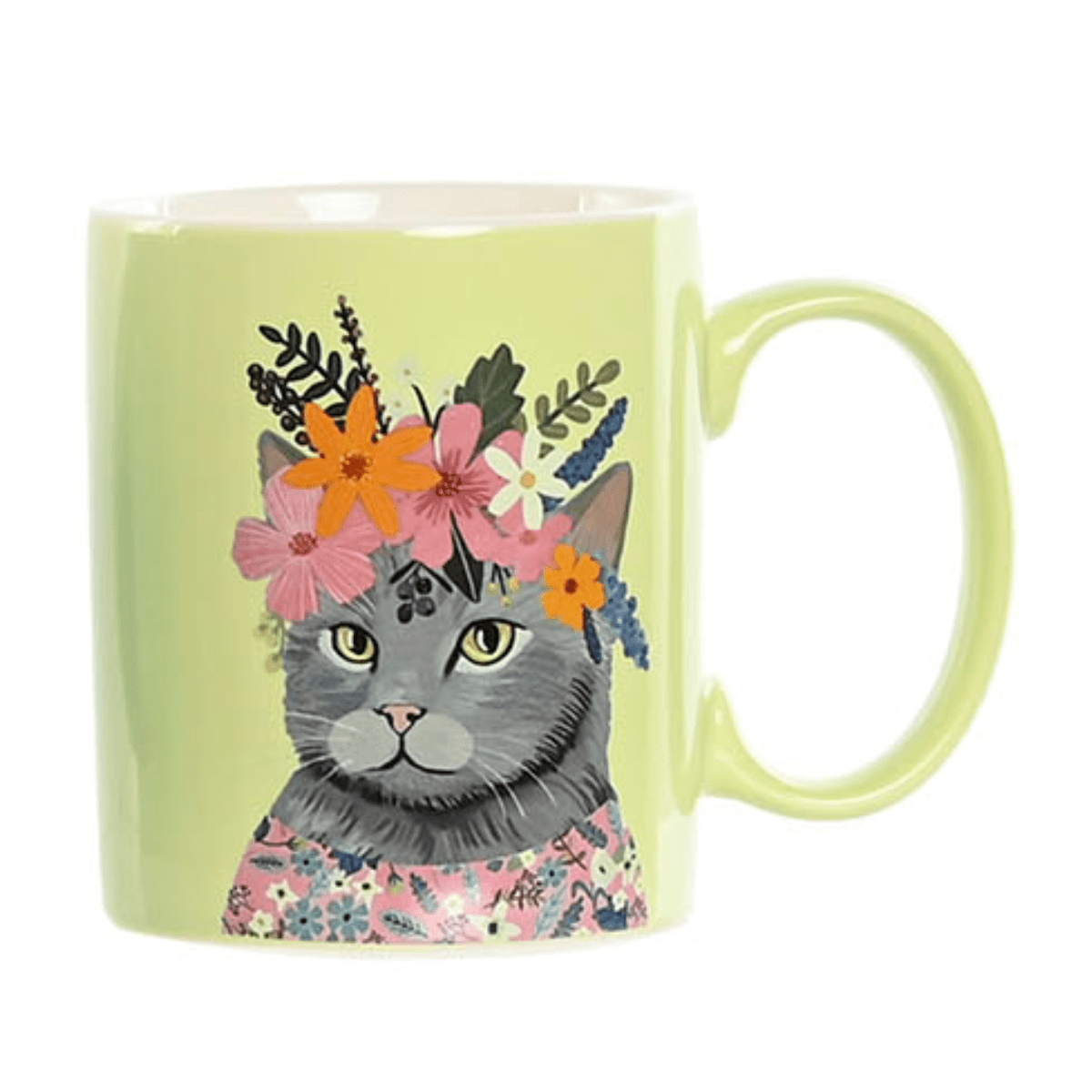 Mug porcelaine Chat - Mimine Vert 36CL