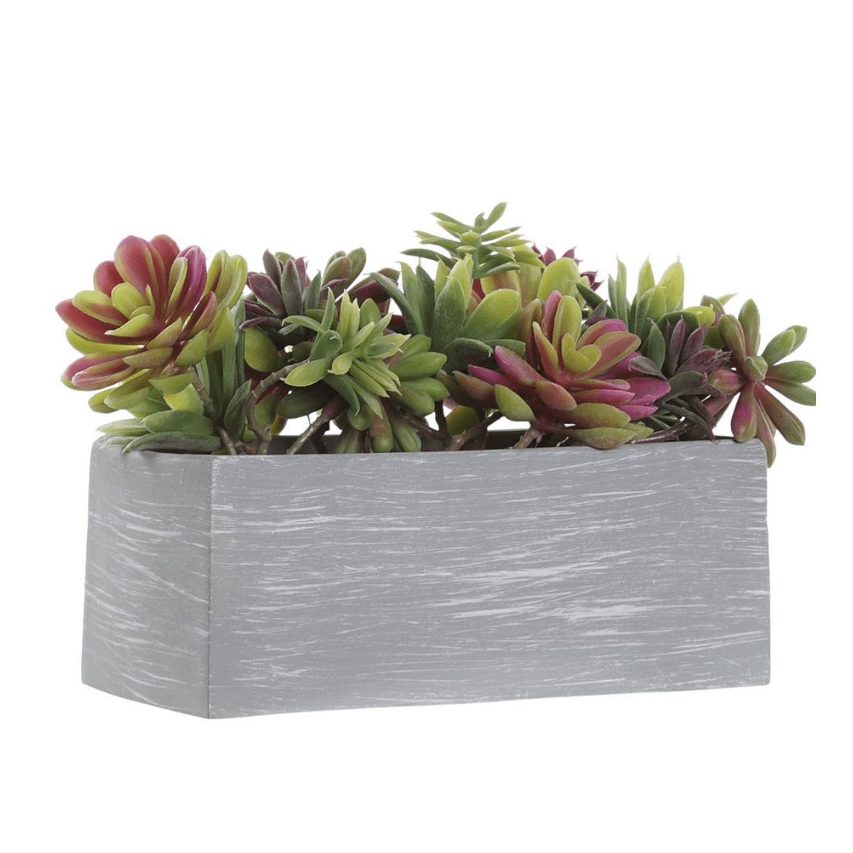 Plante grasse Artificielle Kachi avec jardinière grise