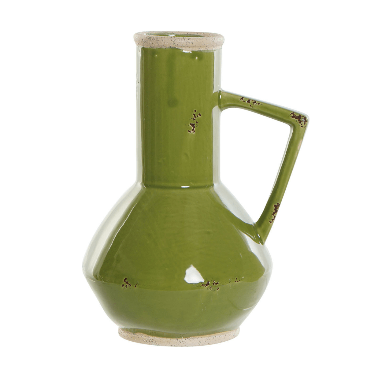 Vase amphore porcelaine Baquos Vert H22cm