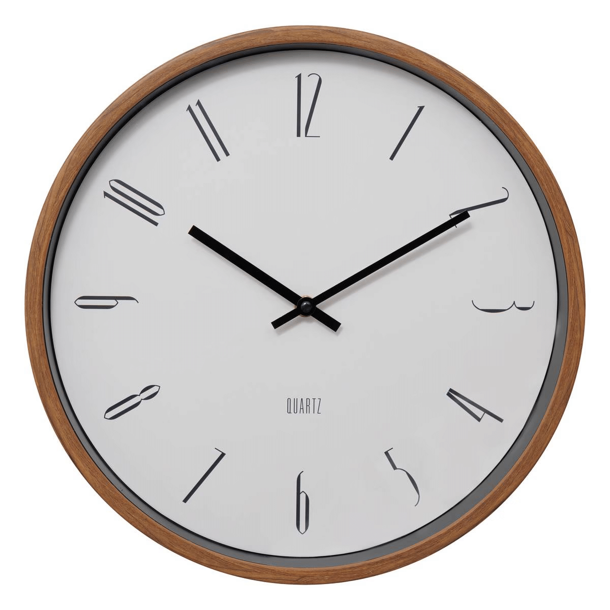 Horloge Vatilsne Blanc et Marron D35cm
