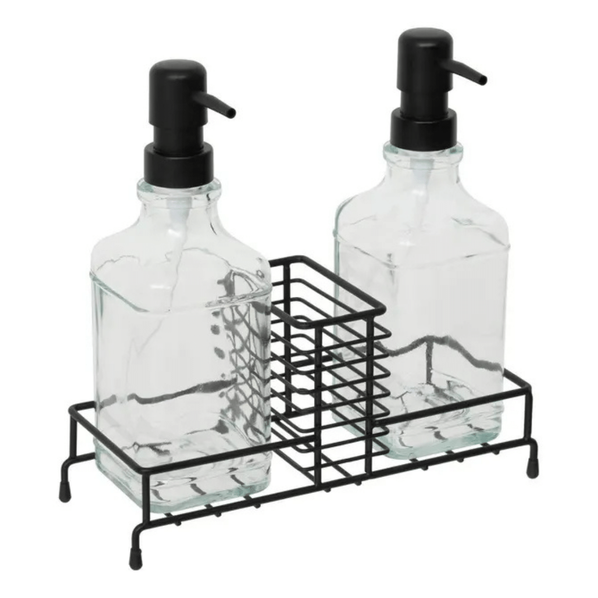 Set de 2 distributeurs Savon et liquide vaisselle Hazonis H23cm