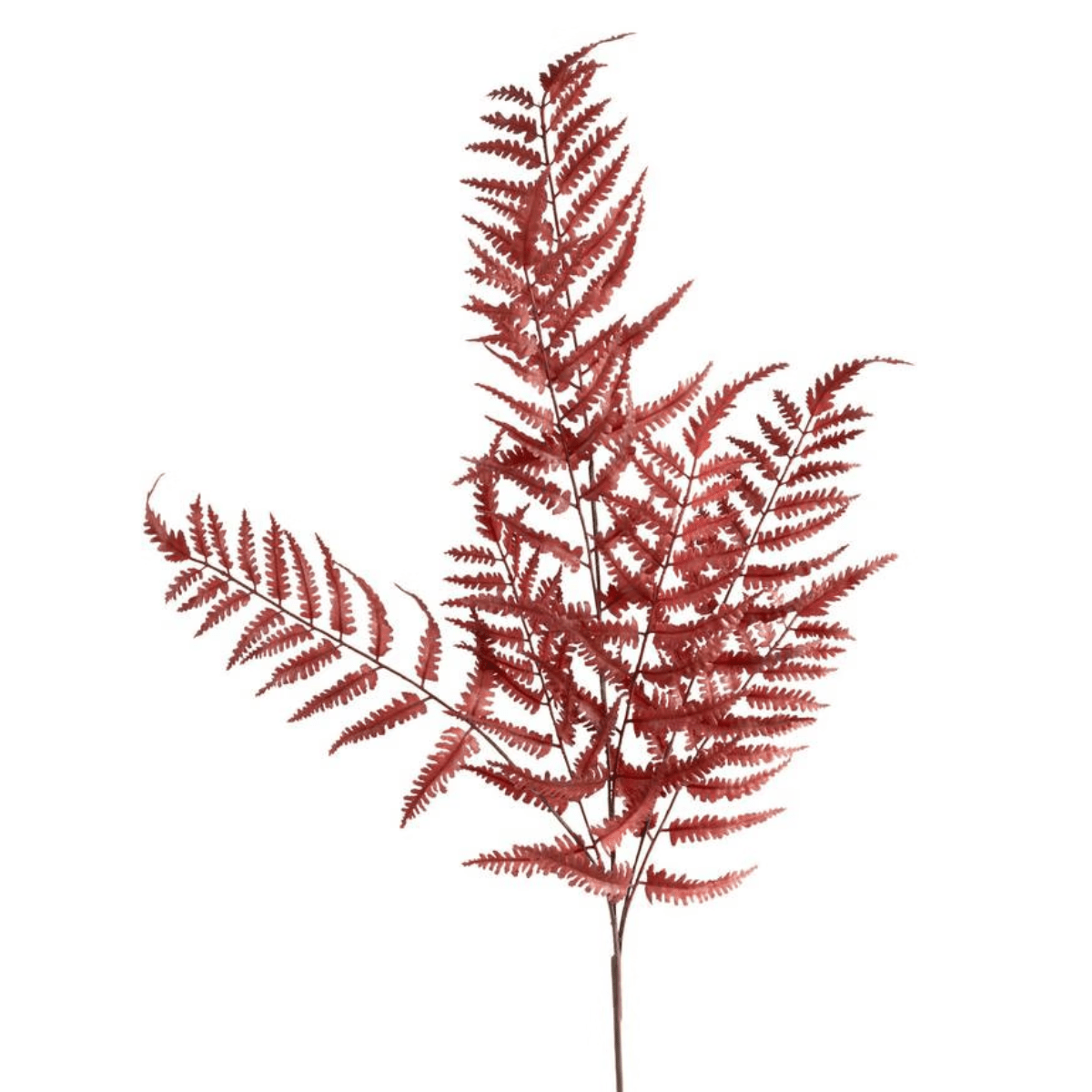Tige Feuillage Artificiel Automnal Fougère Vinty Rouge H90cm