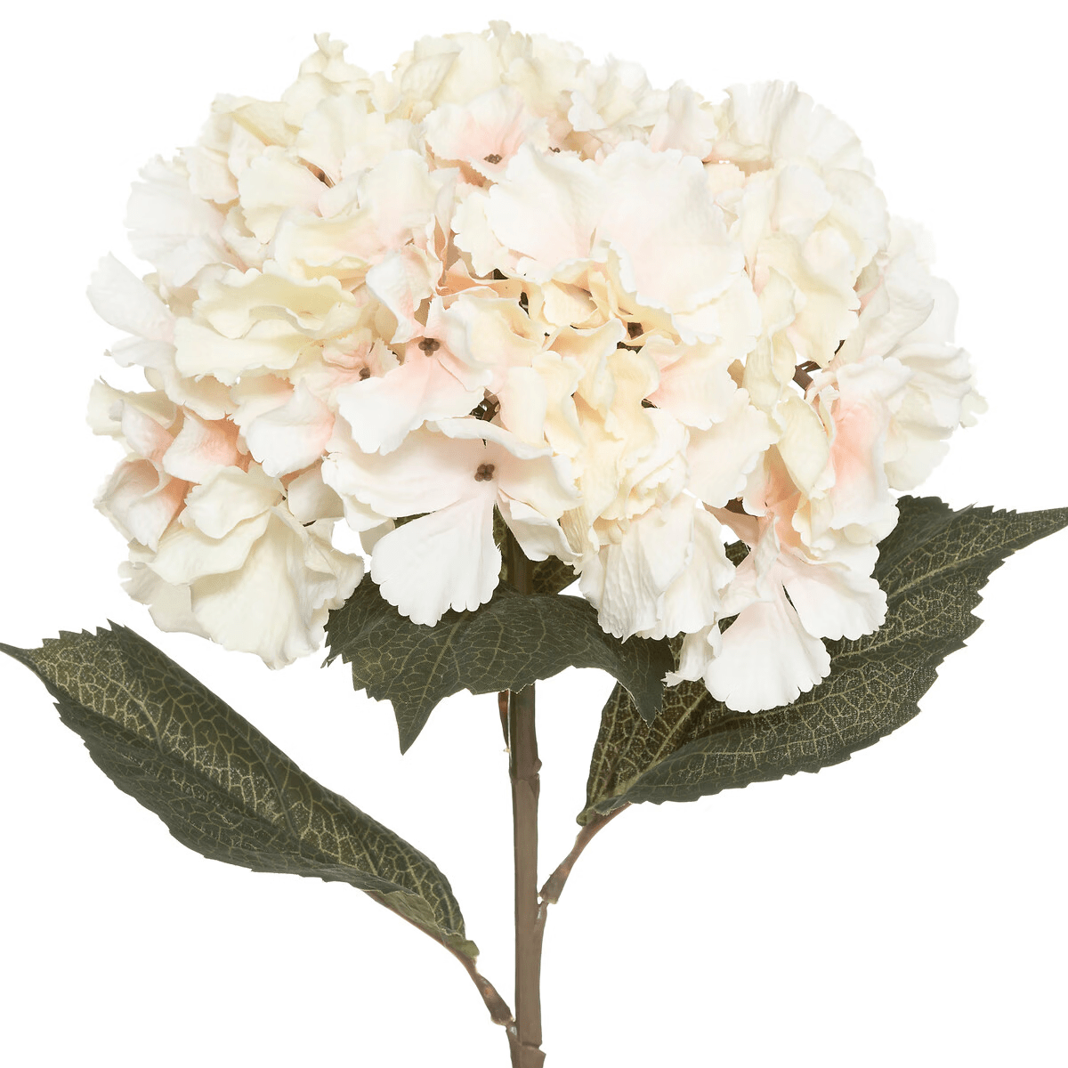 Tige Fleur Artificielle Hortensia Junalie Blanc Rosé H83cm