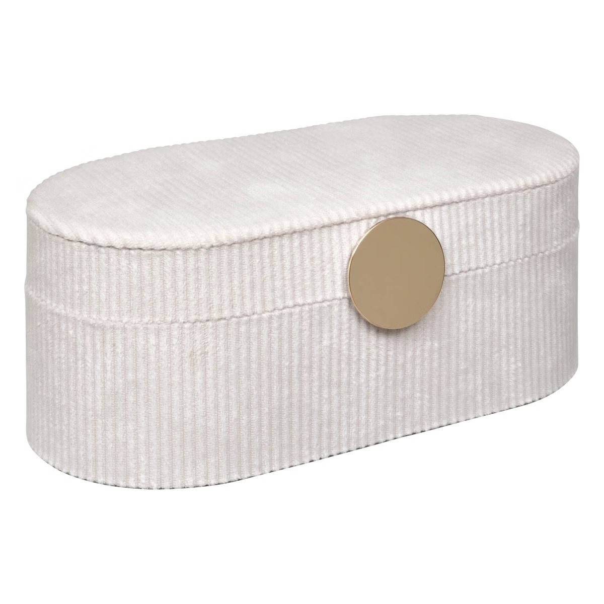 Boîte à Bijoux velours côtelé Beige Ysala 25x10cm