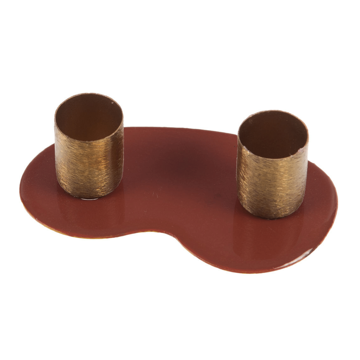 Bougeoir contemporain métal épuré Gavumas Brique