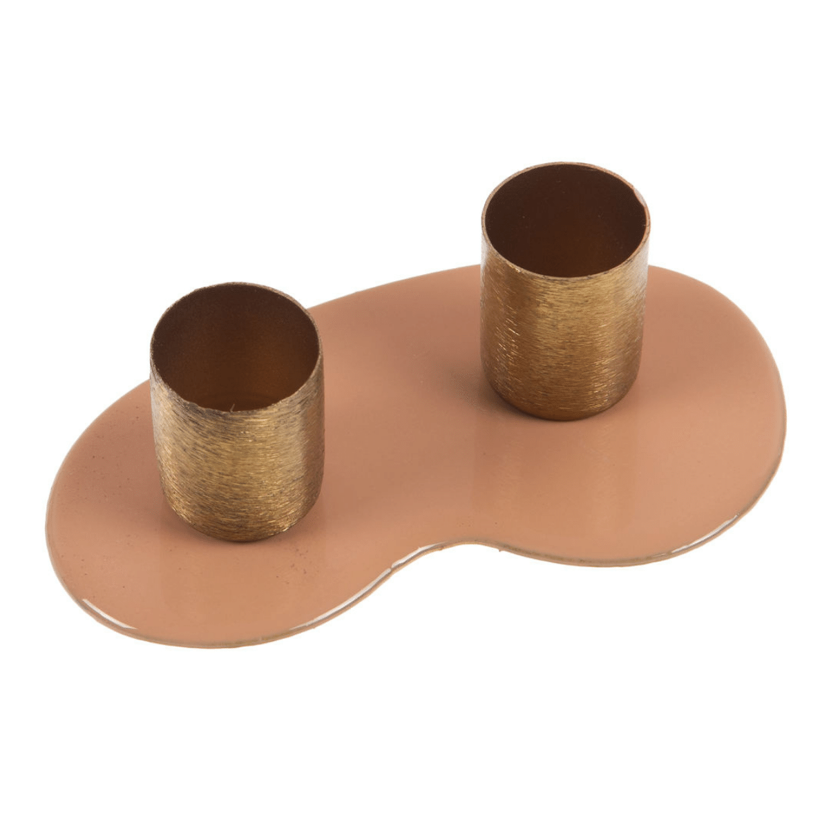 Bougeoir contemporain métal épuré Gavumas Terracotta