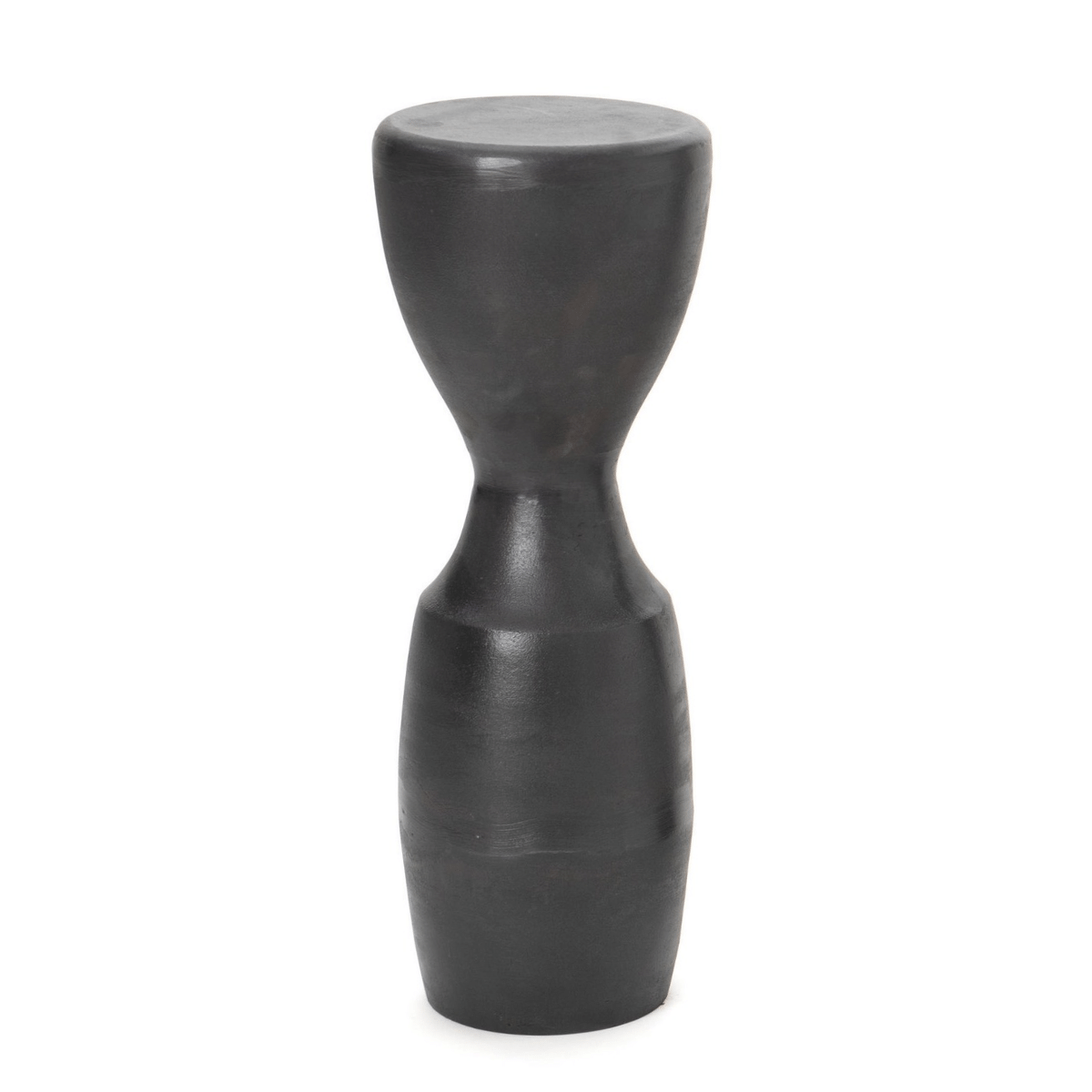 Bout de canapé Art Déco sablier Lauponak Alu Noir H56cm