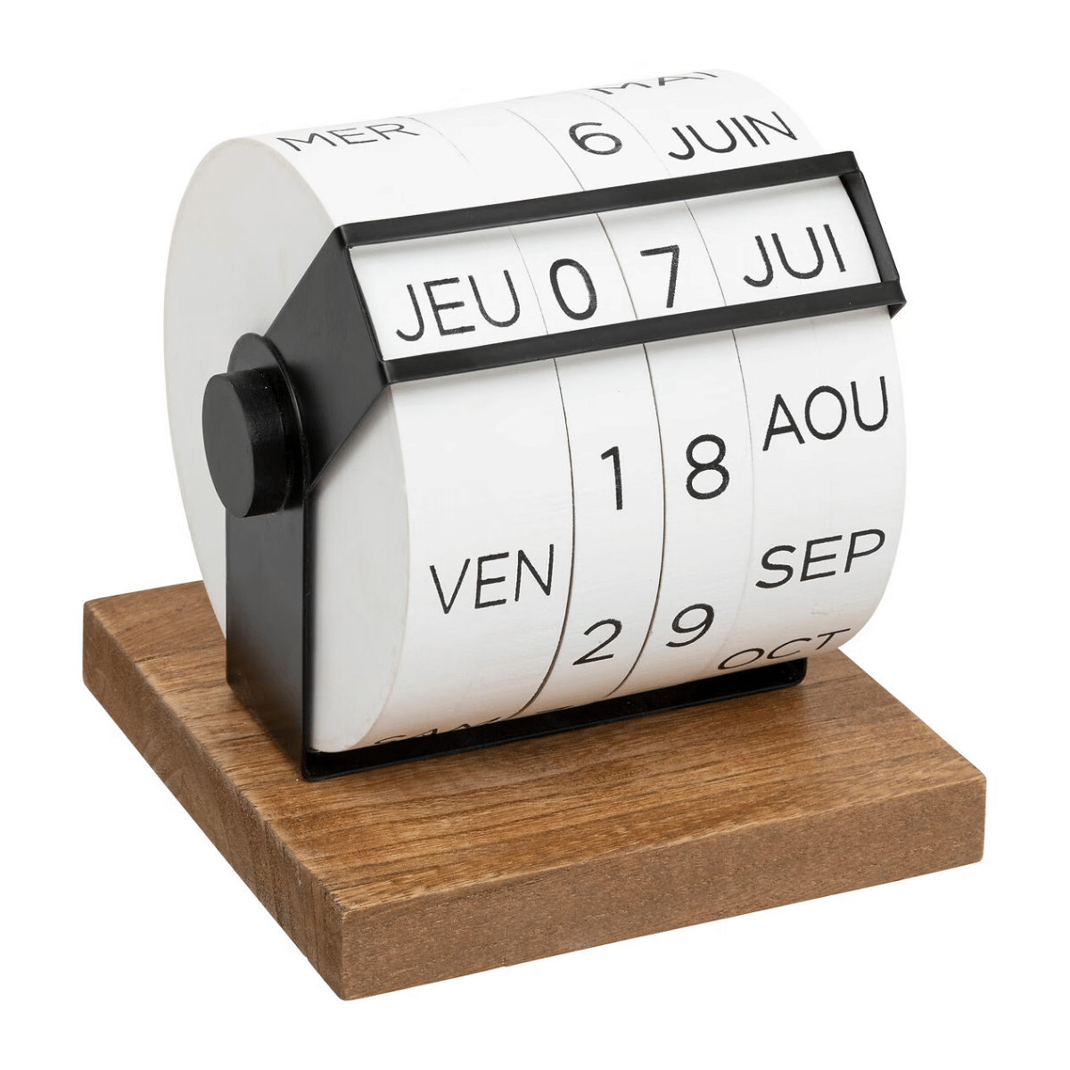 Calendrier perpétuel Bois et métal Krotz H15cm