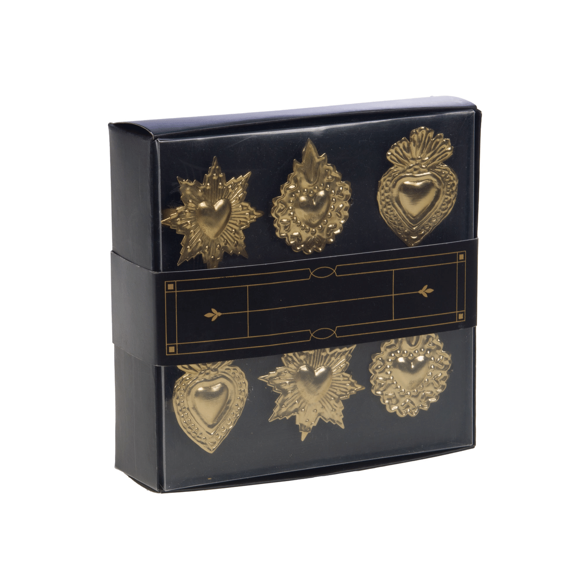 Coffret 6 ronds de serviette métal doré Ex-Voto Nikolai