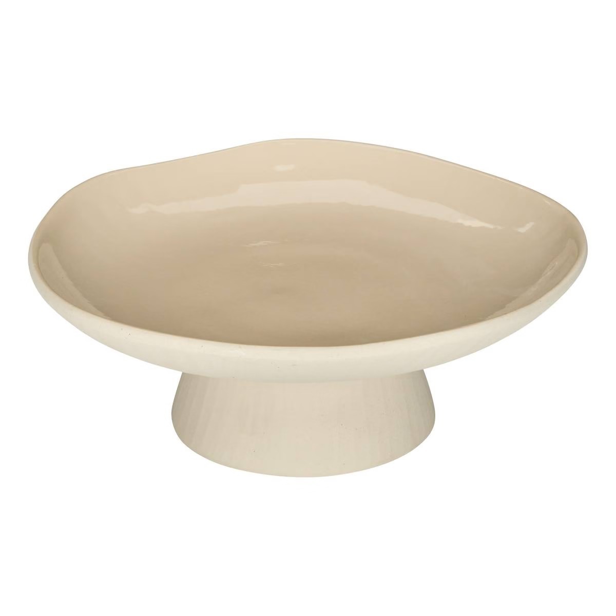 Coupe sur pied céramique Kutias Beige D28cm
