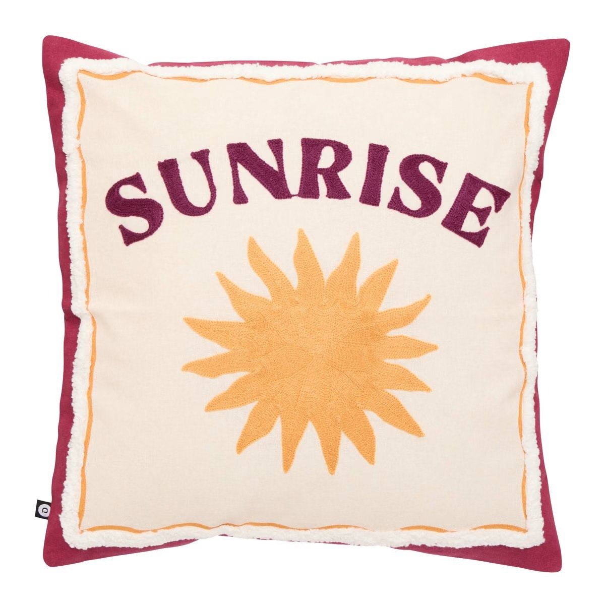 Coussin coton Balika Sunrise Rouge et Jaune 40x40cm