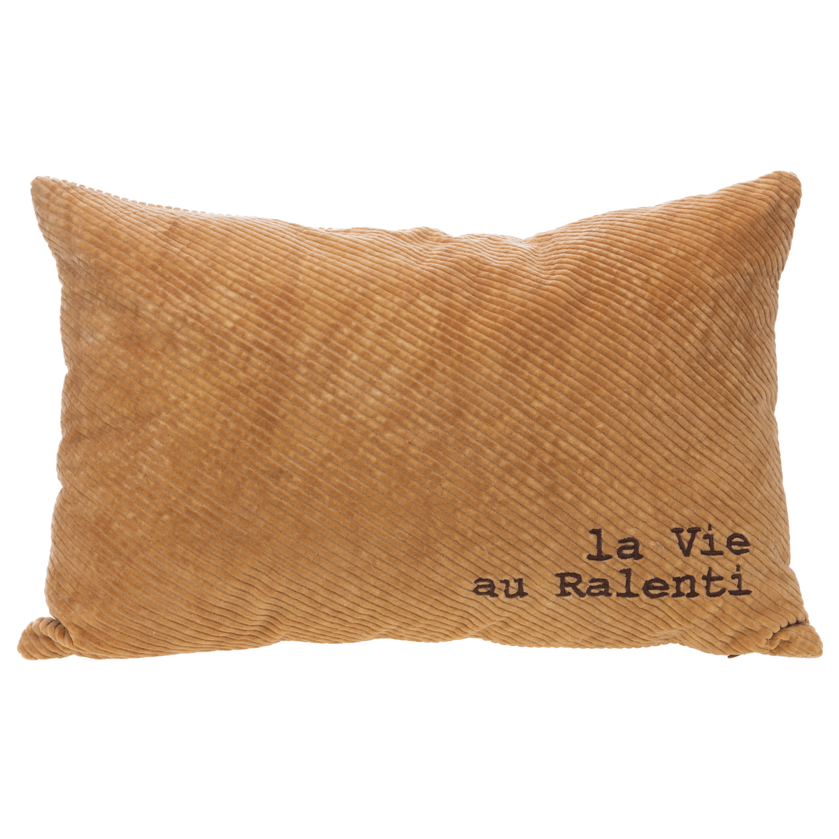 Coussin velours côtelé Nyakiso Moutarde La Vie 60x40cm