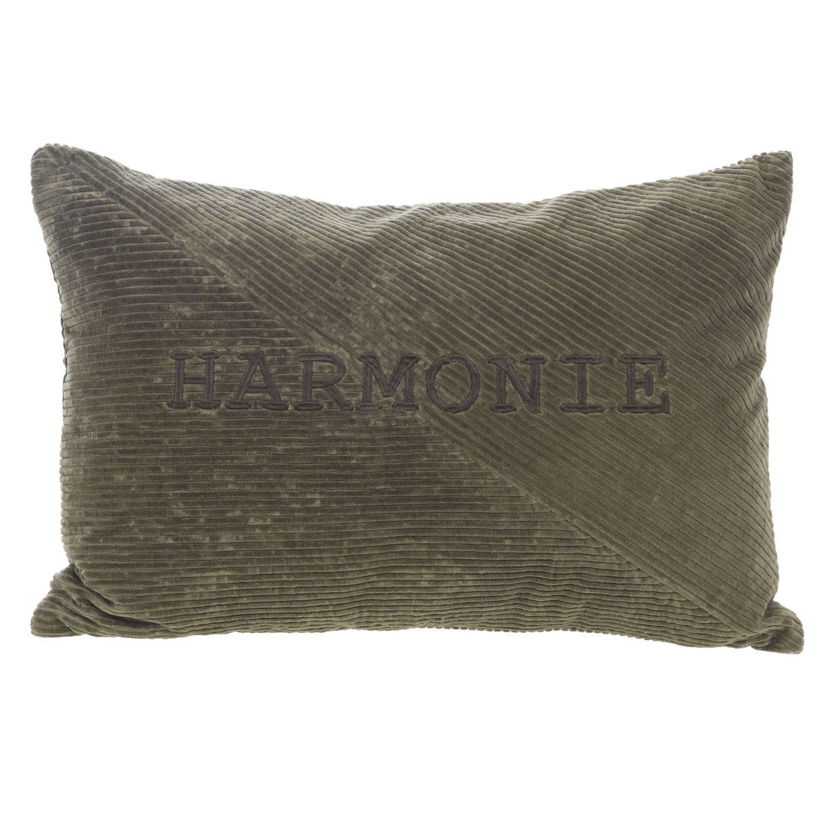 Coussin velours côtelé Nyakiso Vert Foncé Harmonie 60x40cm