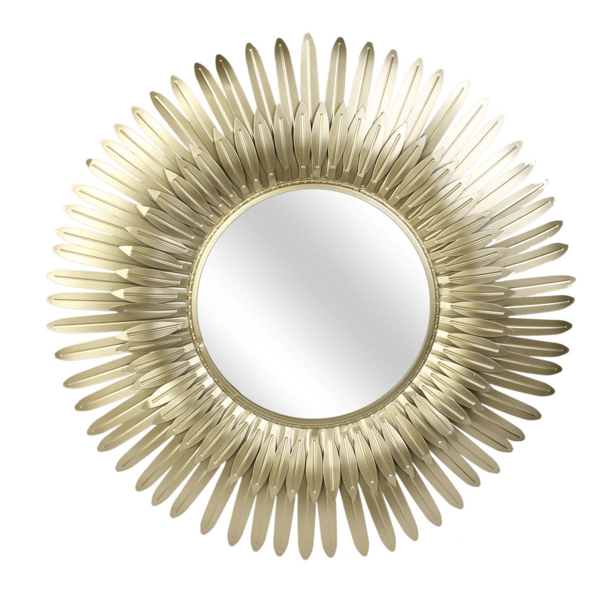 Miroir rond métal Plumes Jozimas Doré D53cm