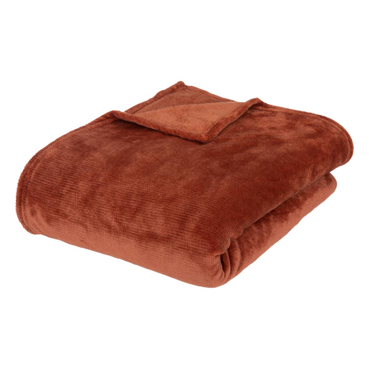 Plaid Flanelle Caypare Terracotta 230x180cm
