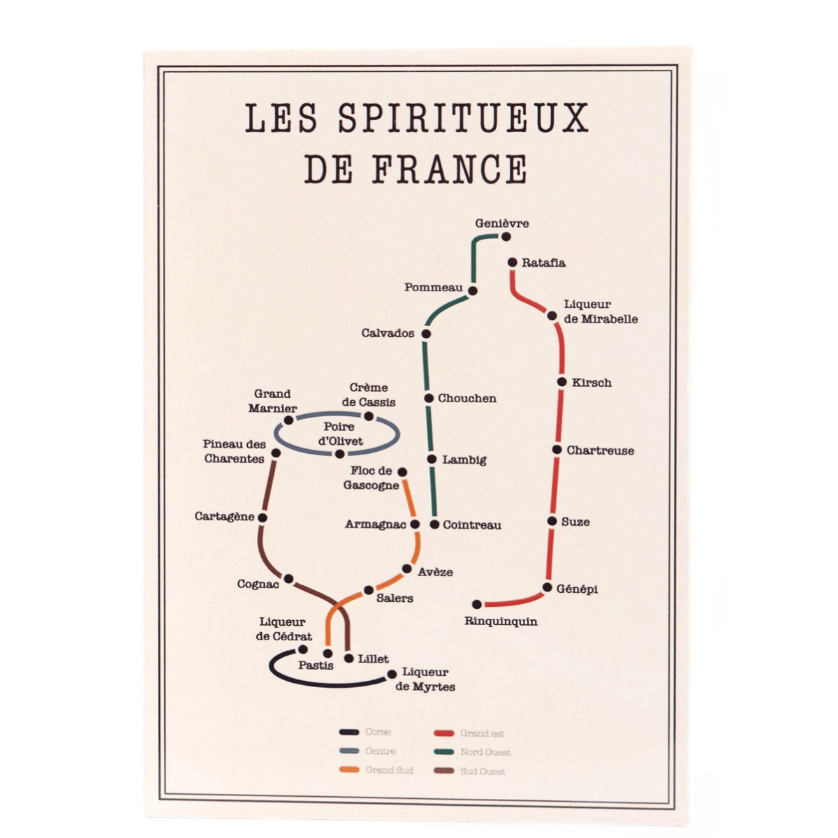 Plaque murale métal Alloras - Les Spiritueux de France 30x21cm