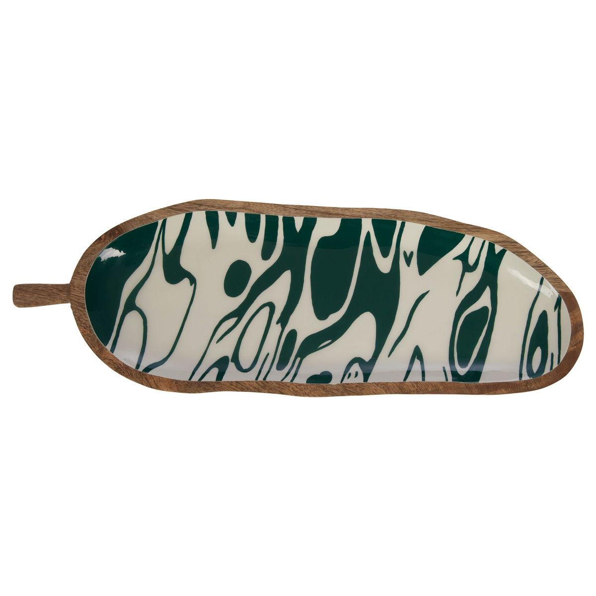 Plateau feuille bois manguier Podimako Vert L50cm