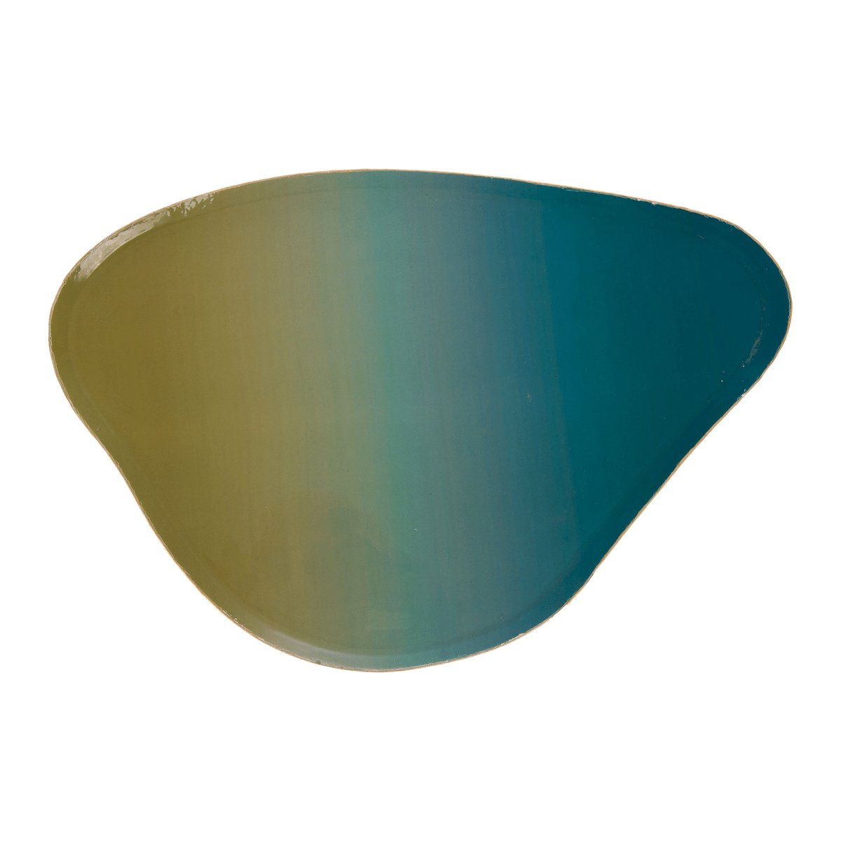 Plateau métal design Nukidas Bleu et Vert 36x24cm