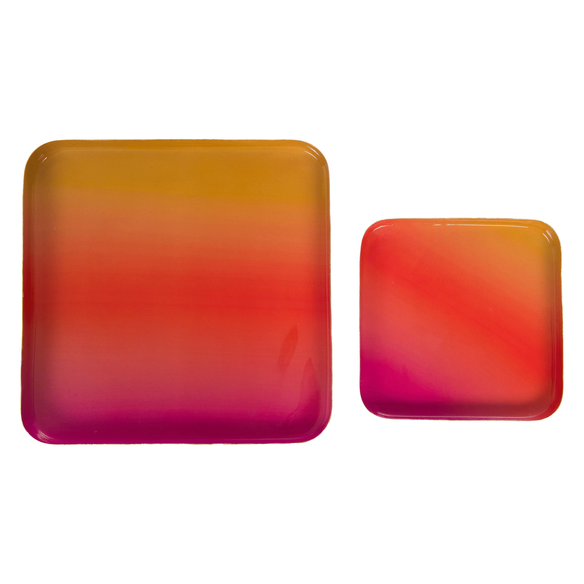 Plateau métal design carré Lobimis Orange et Rose