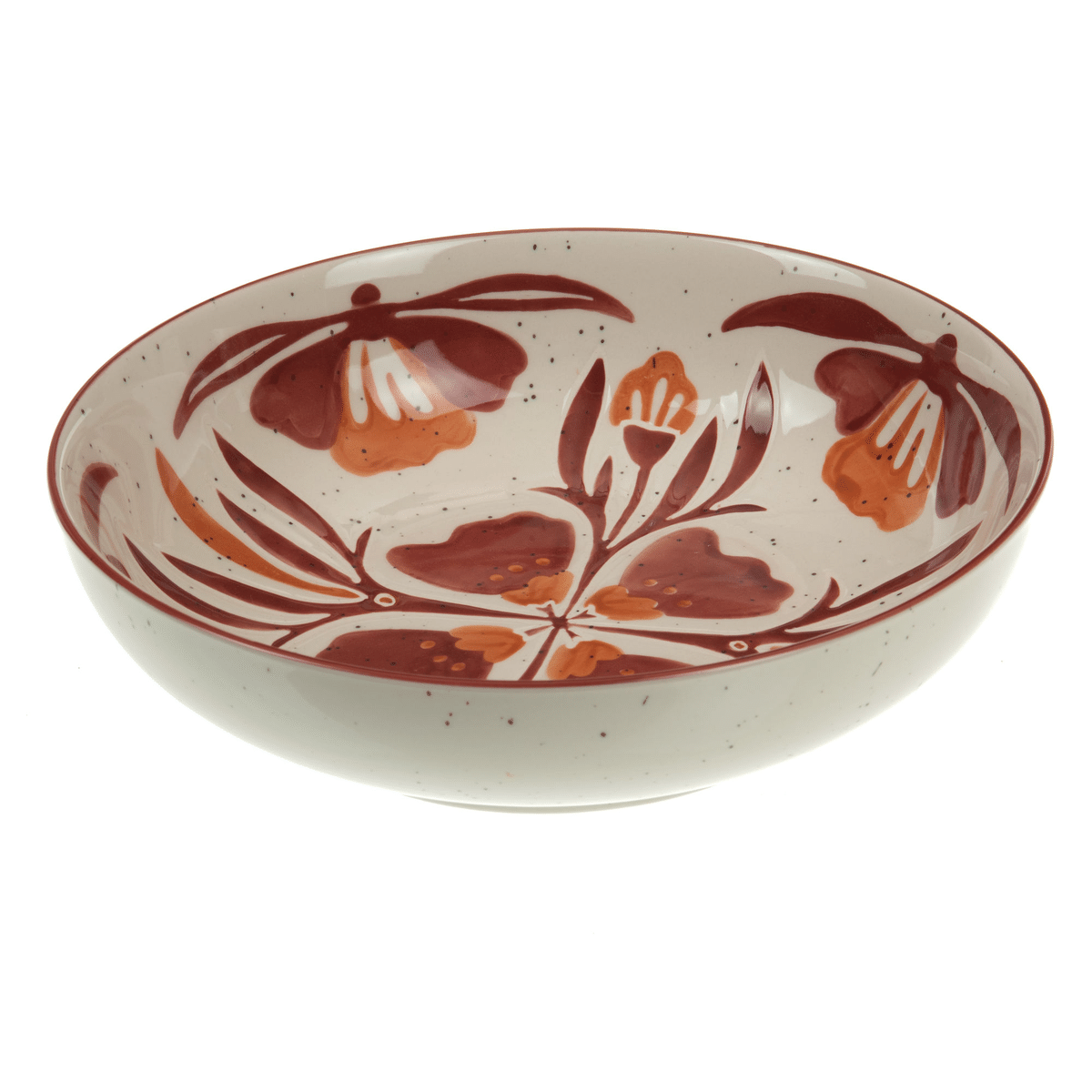 Saladier en grès Jisalousa Rouge et Orange D28cm