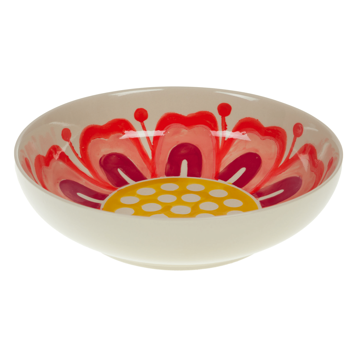 Saladier en grès Kuizame Fleur graphique D28cm