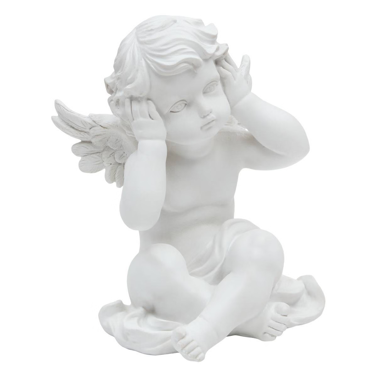 Statue résine Ange Fasikos H23cm - N'entends pas le mal