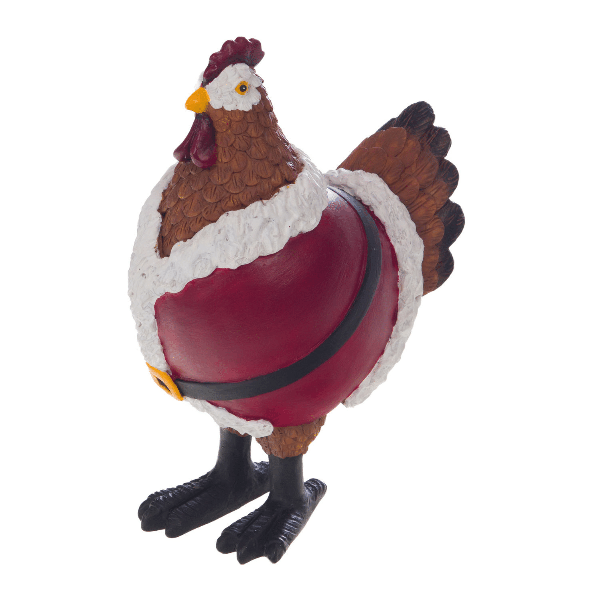 Statue résine Poule de Noël Ginette H19cm