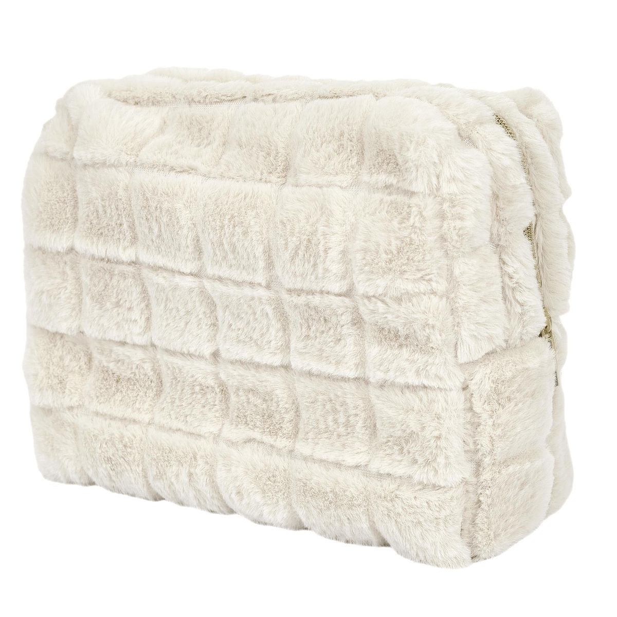 Trousse fausse fourrure Delmasi Crème 28x11cm