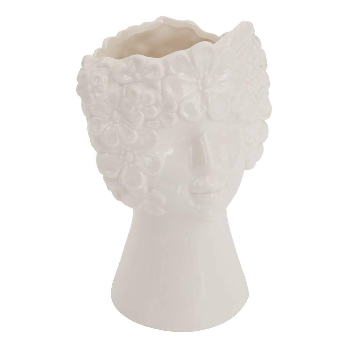 Vase cache-pot Buste de Femme Valentine Blanc H21cm