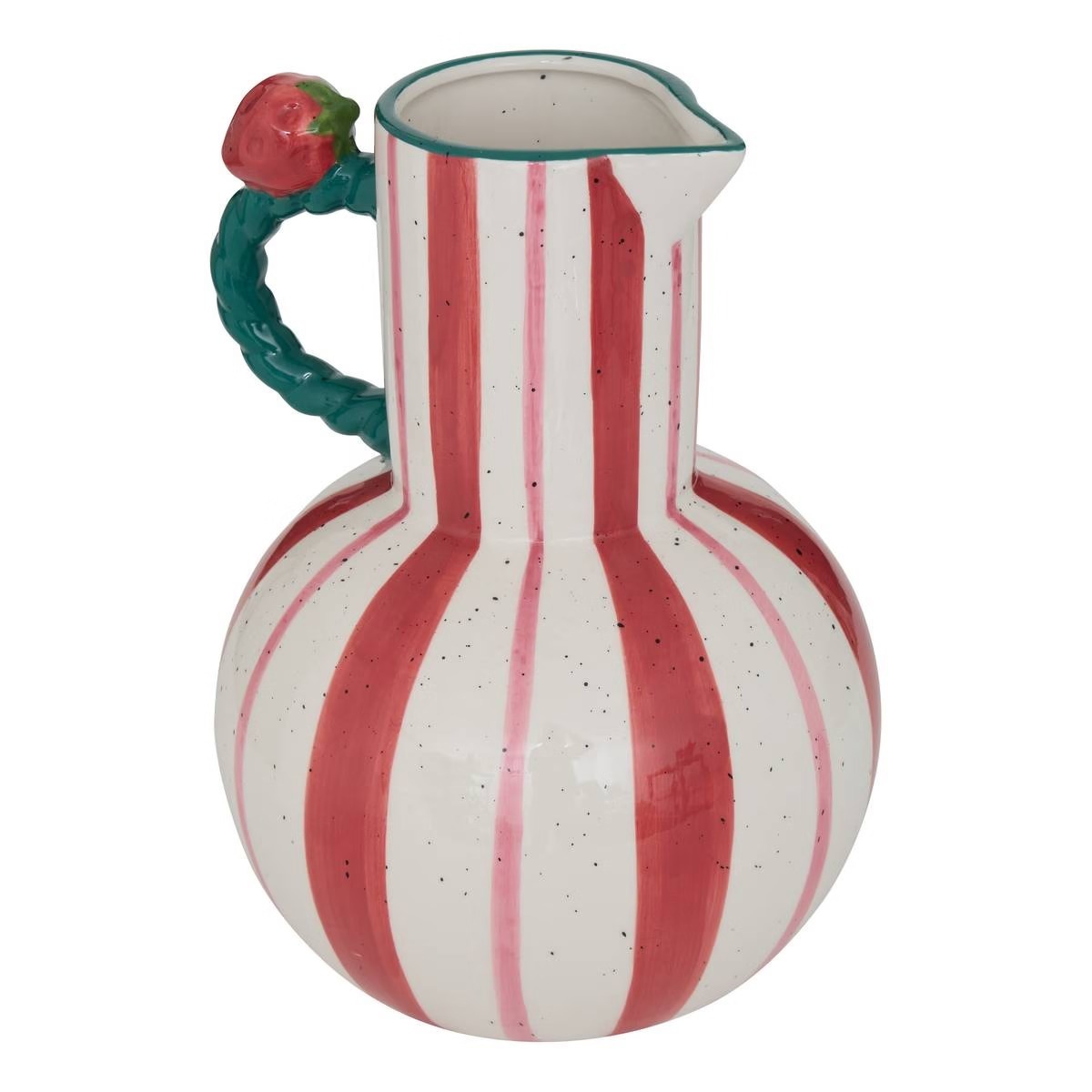 Vase pichet céramique rayures Famiosa H25cm