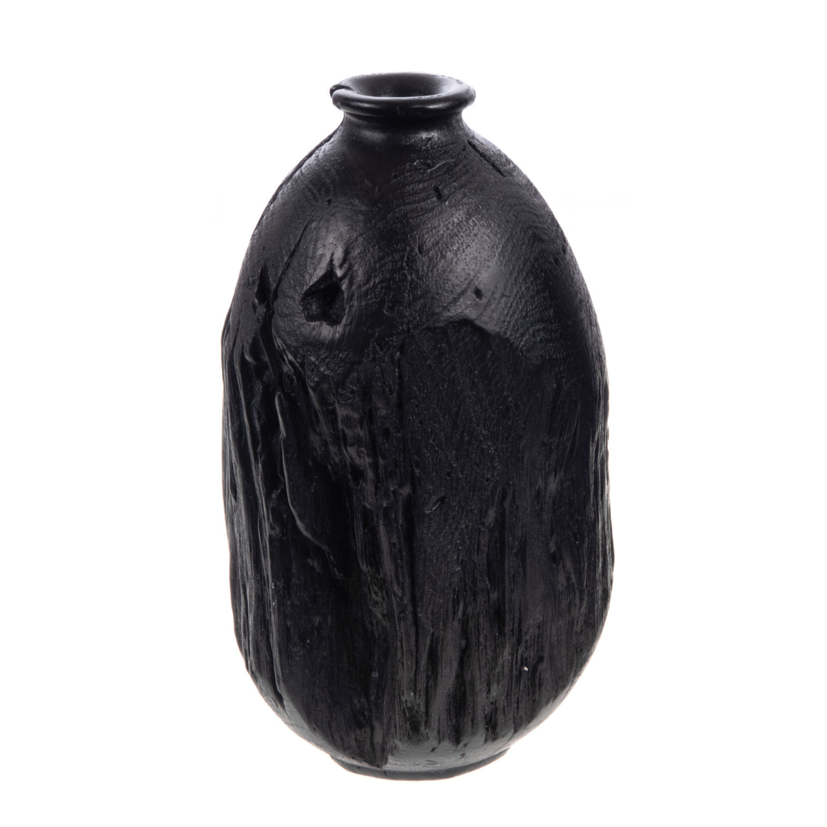 Vase résine contemporain Dakilos Noir Charbon H30cm